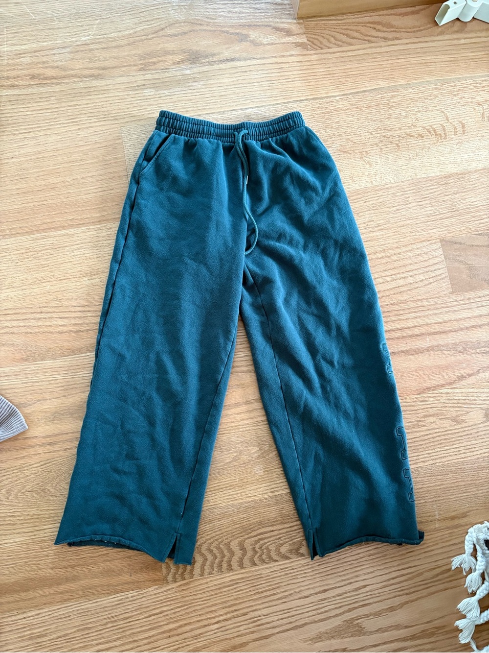 Teal Wide-Leg Sweatpants